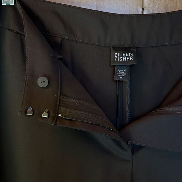 Eileen Fisher Wool Trousers Size M color: brown - Picture 4 of 5